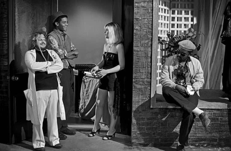Blondie, Debbie Harry, Jean - Michel Basquiat, and Fab Five Freddy on the set for "Rapture" music video, 1981 - Morrison Hotel Gallery