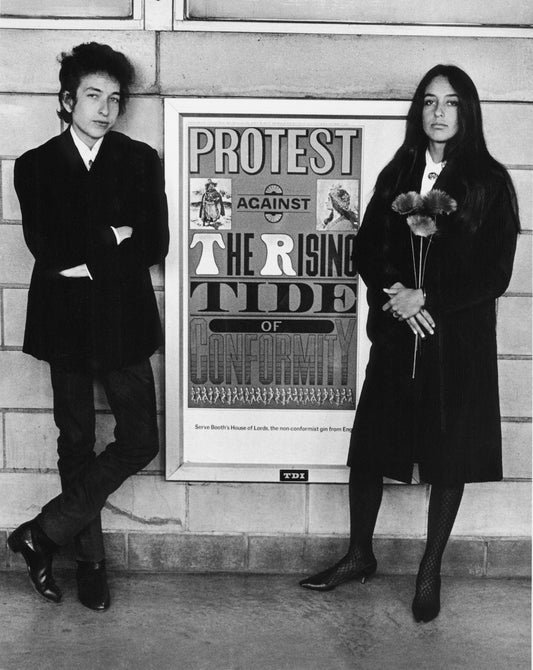 Bob Dylan & Joan Baez with Protest Sign, Newark Airport, New Jersey, 1964 - Morrison Hotel Gallery