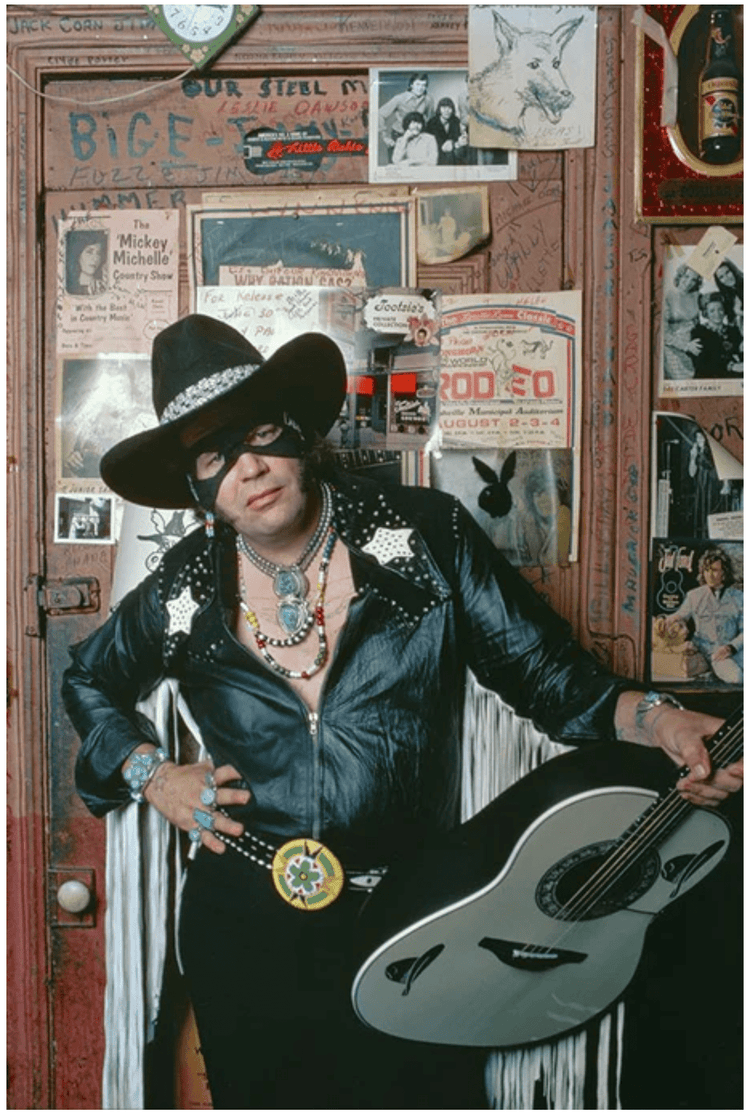 David Allan Coe dressed as The Mysterious Rhinestone Cowboy for the cover of The New York magazine in August 1975 - Morrison Hotel Gallery