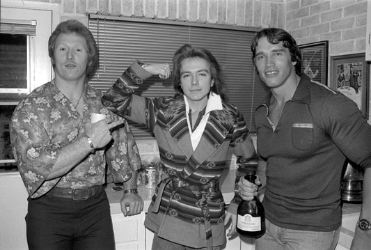 David Cassidy with Arnold Schwerznegger, 1977 - Morrison Hotel Gallery