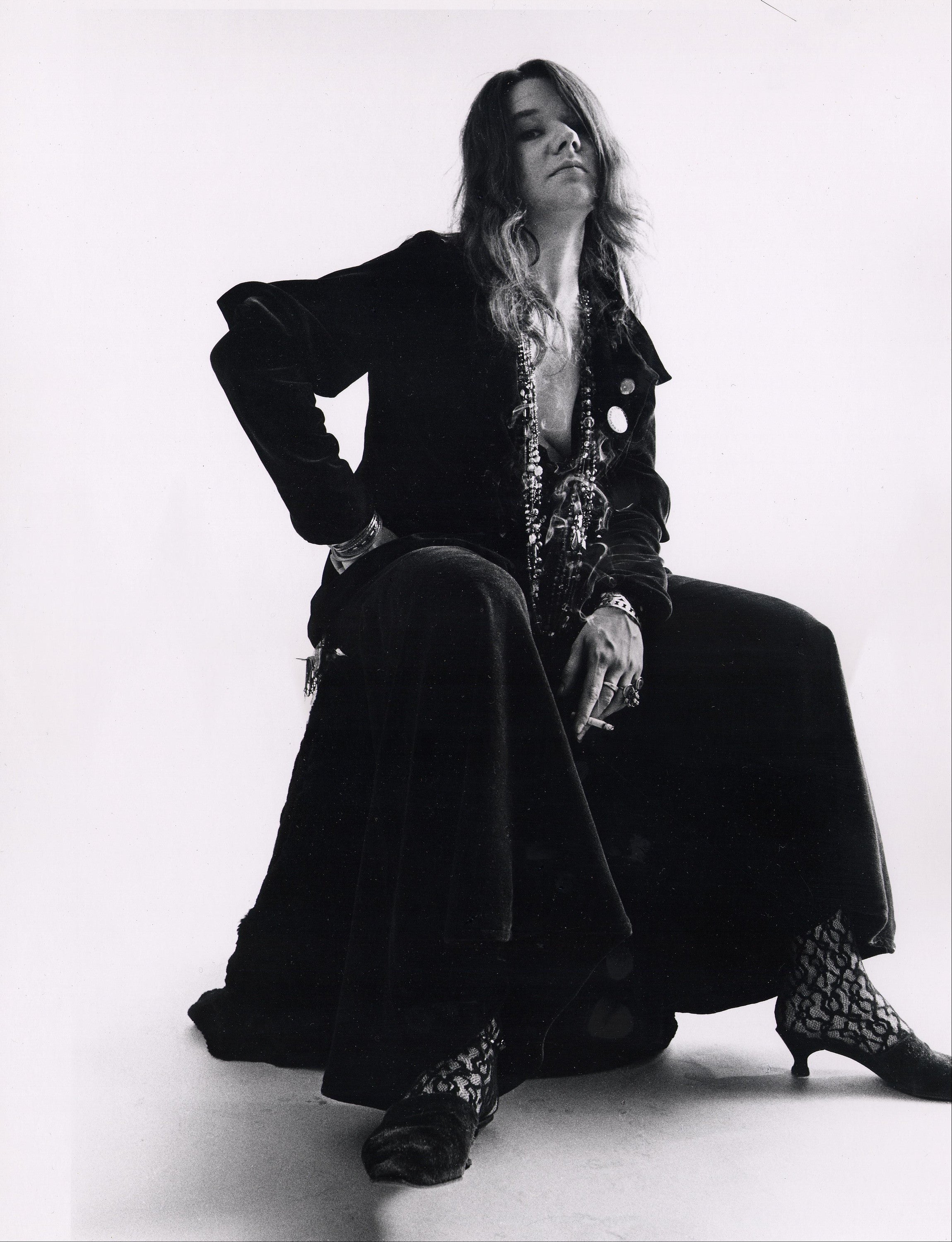 Janis Joplin, Sitting with a Cigarette, 1968