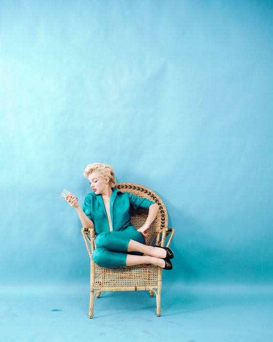 Marilyn Monroe, Blue Studio, Wicker Chair - Morrison Hotel Gallery