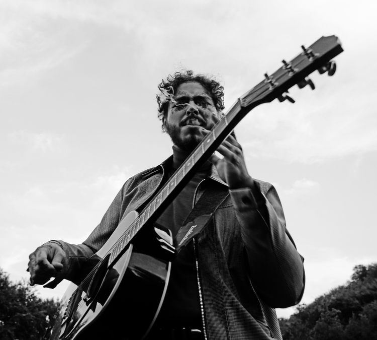 Post Malone, Smoking, Playing Guitar Outside - Morrison Hotel Gallery