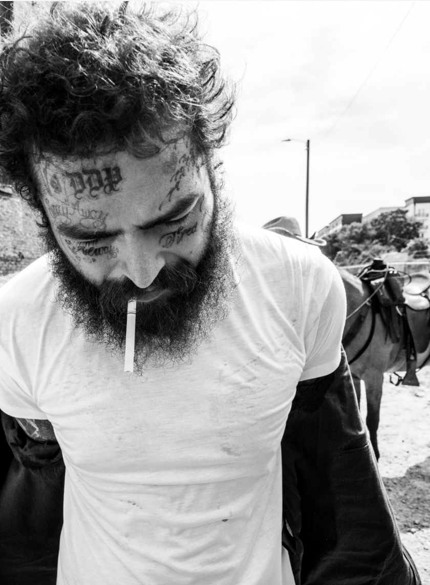 cigarette posts Post Malone, with Cigarette, Looking Down