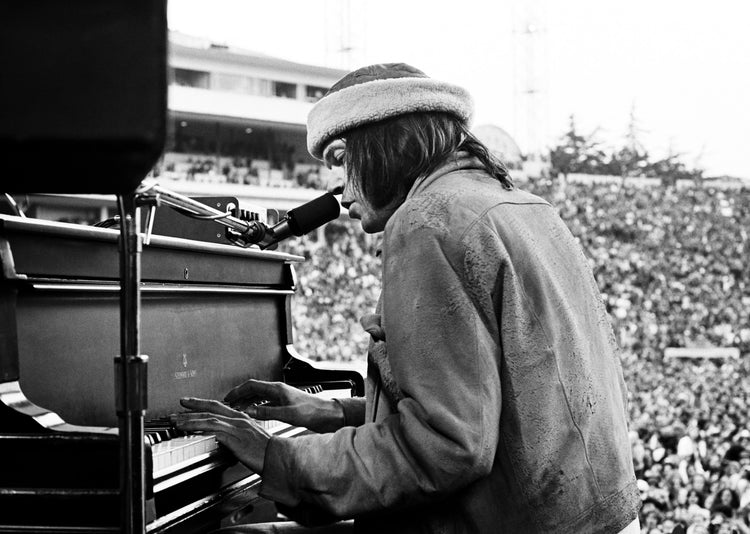 Neil Young and Bob Dylan, SNACK Benefit, Kezar Stadium, San Francisco, CA, March 23, 1975.