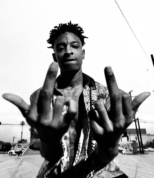 21 Savage, Middle Finger, B&W, 2018 - Morrison Hotel Gallery