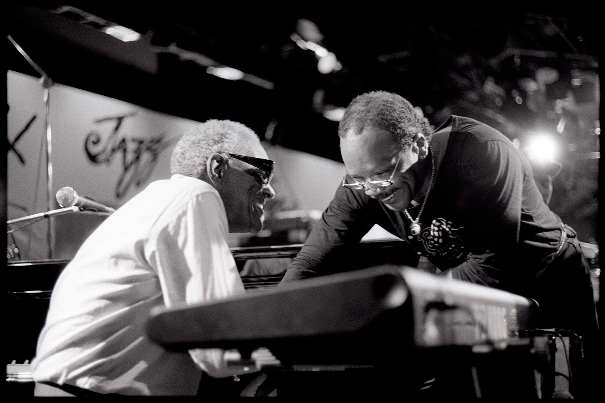 Ray Charles and Quincy Jones, Montreux, Switzerland, 1982 by Carol Friedman