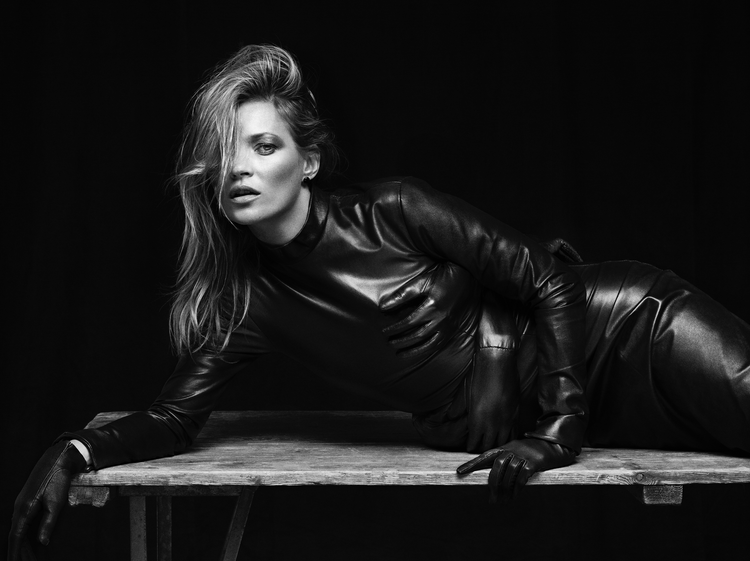 Kate Moss, In Leather, London 2013