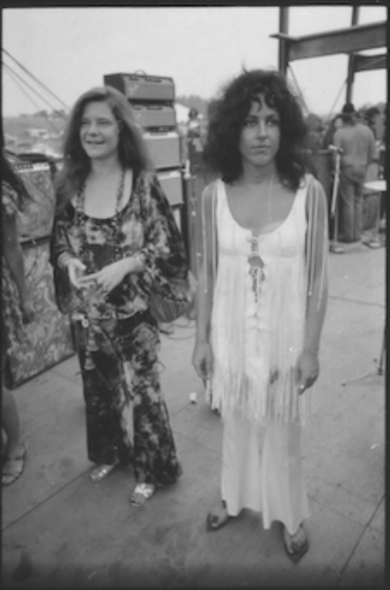 Janis Joplin and Grace Slick at Woodstock, 1969