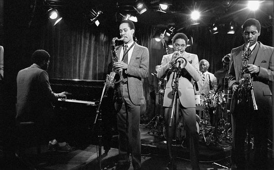 Art Blakey and the Jazz Messengers with Wynton and Branford Marsalis, Bill Pierce, Donald Brown, 1981 - Morrison Hotel Gallery