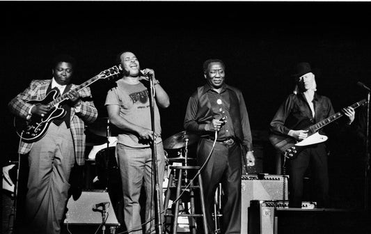 B.B. King, James Cotton, Muddy Waters, and Johnny Winter, NYC, 1979