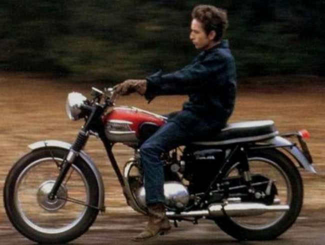 Bob Dylan on his Triumph Tiger 100, Bearsville, NY, 1964 - Morrison Hotel Gallery