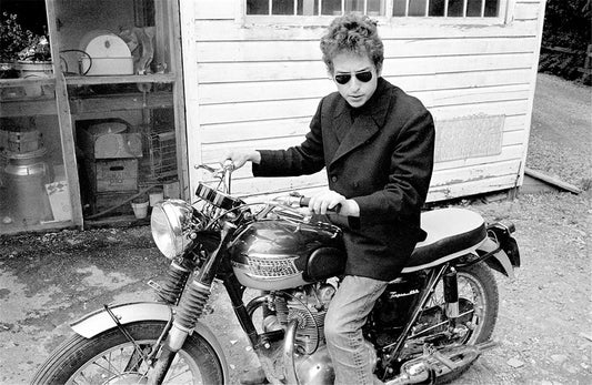 Bob Dylan on Triumph, Woodstock, NY, 1964 - Morrison Hotel Gallery