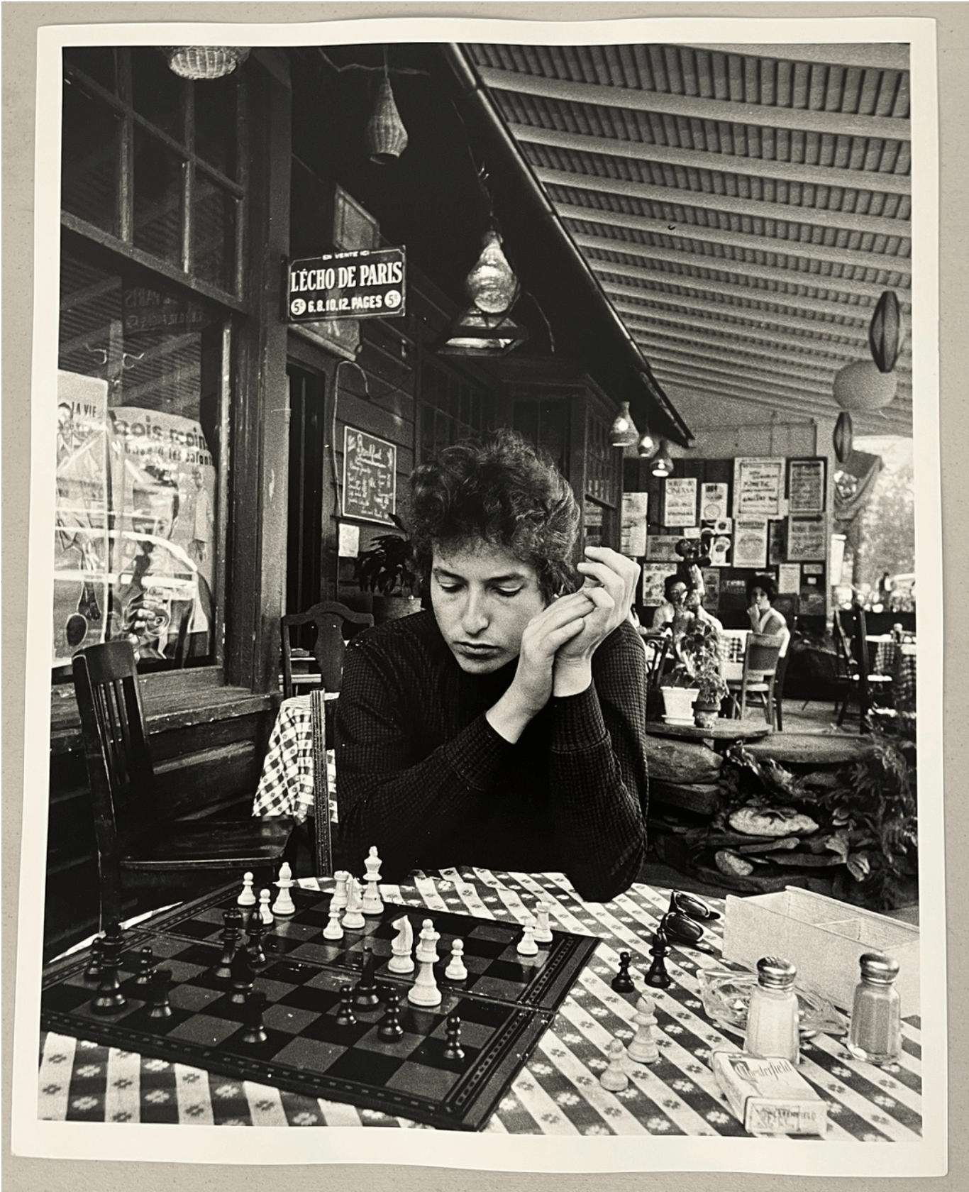 Bob Dylan playing chess (Signed) - Morrison Hotel Gallery