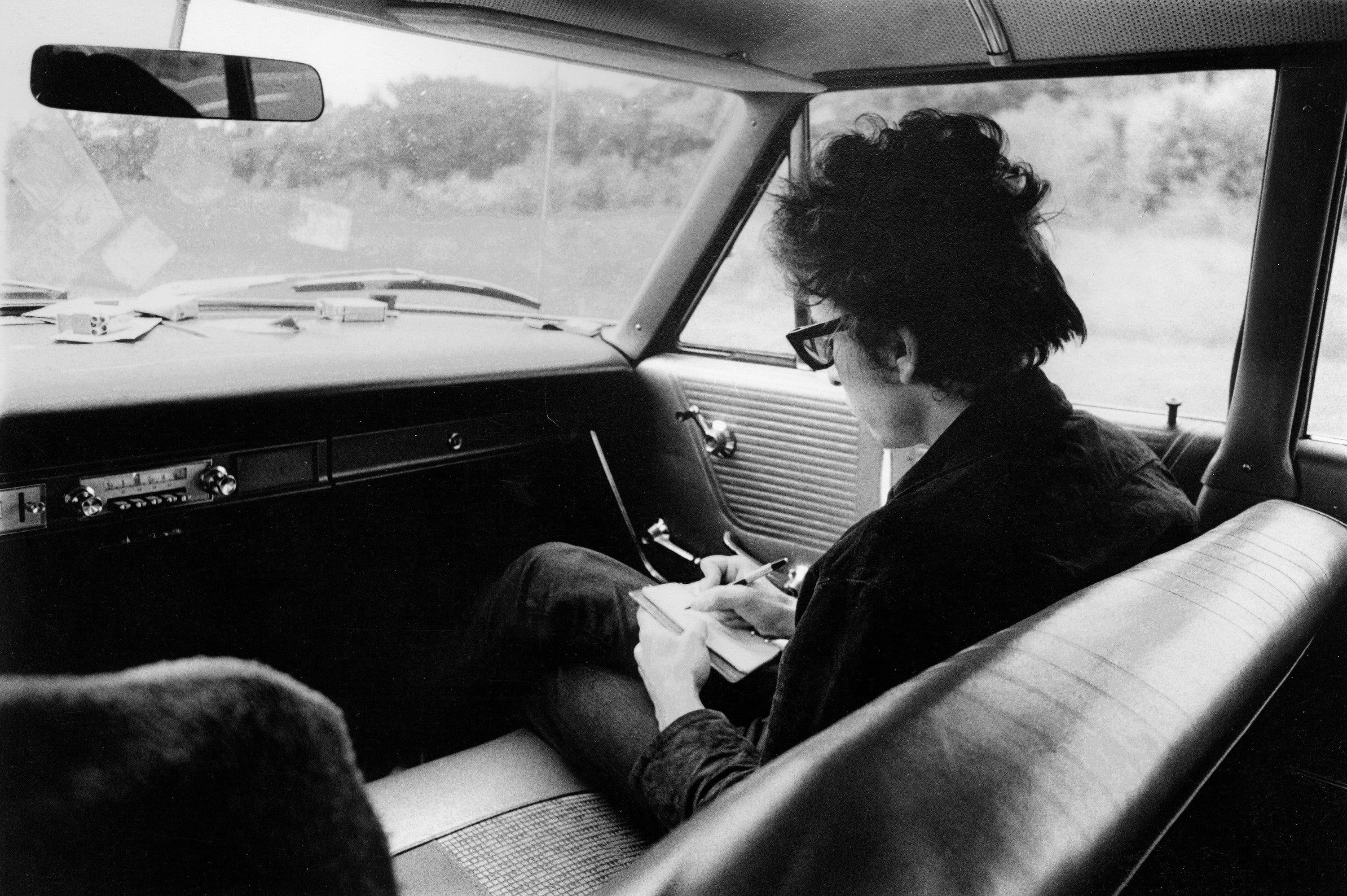 Dylan Writing Bob Dylan, Writing in the Car, 1964