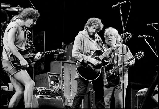 Bob Weir, Bob Dylan, and Jerry Garcia, Oakland Stadium, CA, 1987 - Morrison Hotel Gallery