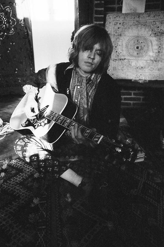 Brian Jones playing guitar, The Rolling Stones - Morrison Hotel Gallery
