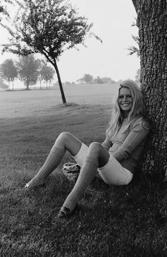 Brigitte Bardot leaning against a tree, 1968 - Morrison Hotel Gallery