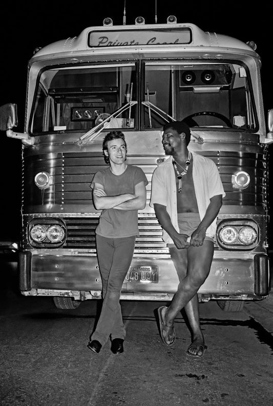 Bruce Springsteen and Clarence Clemons in front of Tour Bus, 1978 - Morrison Hotel Gallery