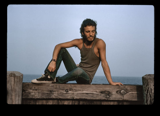 Bruce Springsteen, Jersey Shore, Sitting on a Railing, 1973 - Morrison Hotel Gallery