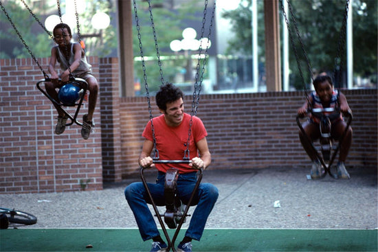 Bruce Springsteen on Swingset with Kids, 1978 - Morrison Hotel Gallery