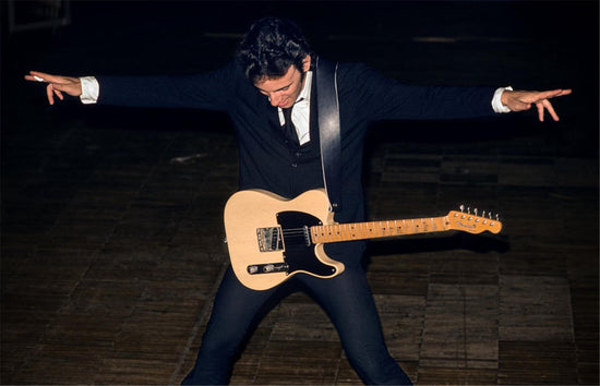 Bruce Springsteen Posing in Suit with Blonde Fender Telecaster, 1978 - Morrison Hotel Gallery