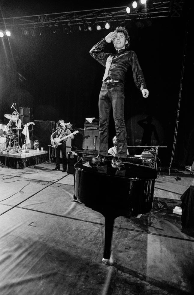 Bruce Springsteen Saluting on Top of Piano, 1978 - Morrison Hotel Gallery