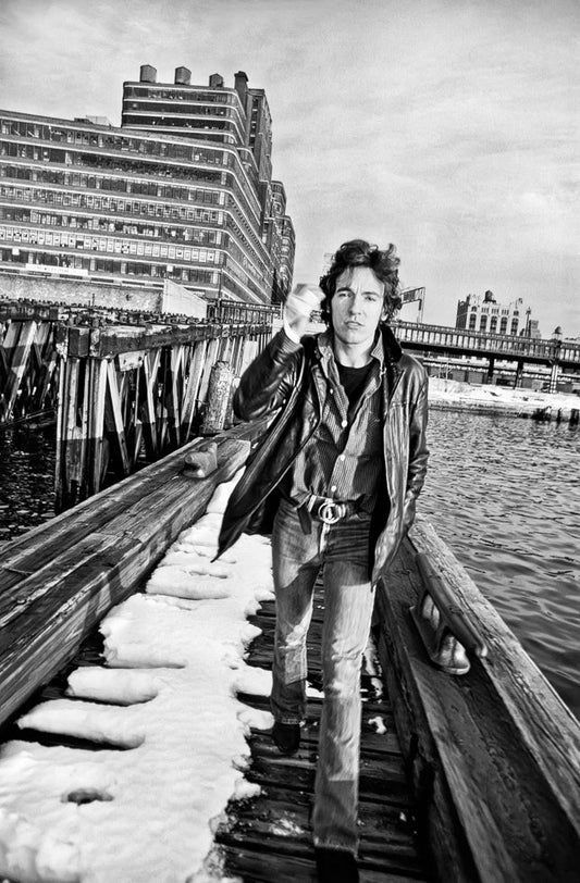 Bruce Springsteen Walking NYC Pier at Sunset 2, 1978 - Morrison Hotel Gallery
