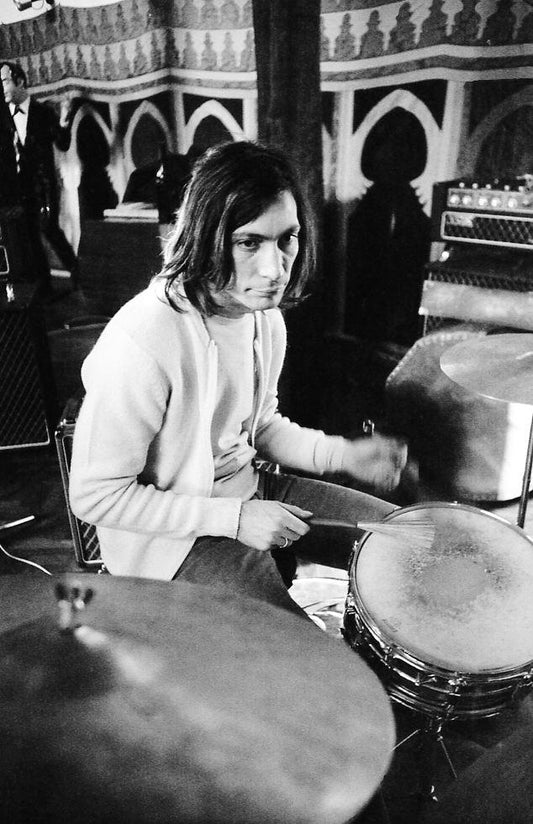 Charlie Watts playing the drums, The Rolling Stones - Morrison Hotel Gallery