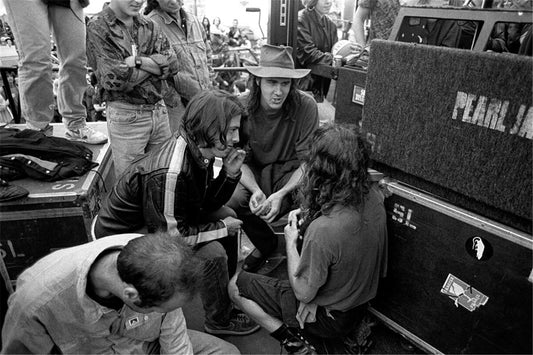 Dave Grohl, Krist Noveselic, Eddie Vedder, Pearl Jam, Seattle, WA, 1992 - Morrison Hotel Gallery