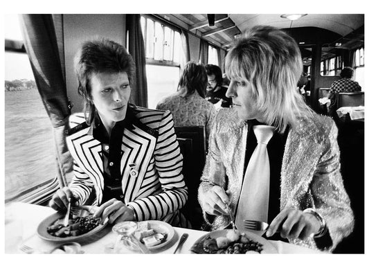 David Bowie and Mick Ronson, Train to Aberdeen, Scotland, 1973 - Morrison Hotel Gallery