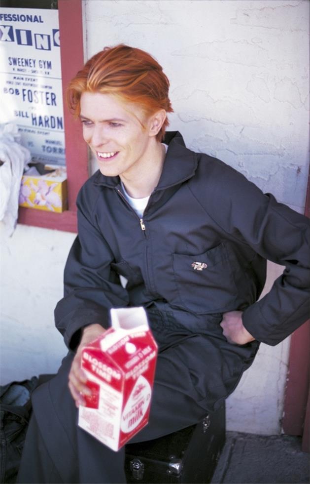 David Bowie, Drinking milk on set of The Man Who Fell to Earth, 1975 - Morrison Hotel Gallery