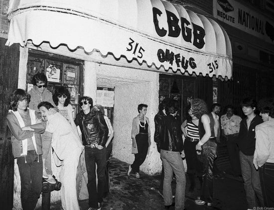 David Johansen, Danny Fields, Earl McGrath, Joey Ramone & Arturo Vega, CBGB, NYC, 1977 - Morrison Hotel Gallery