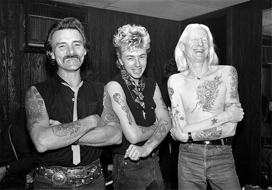 Dickey Betts, Brian Setzer, Johnny Winter, backstage Capitol Theatre, Passaic, New Jersey, 1984 - Morrison Hotel Gallery