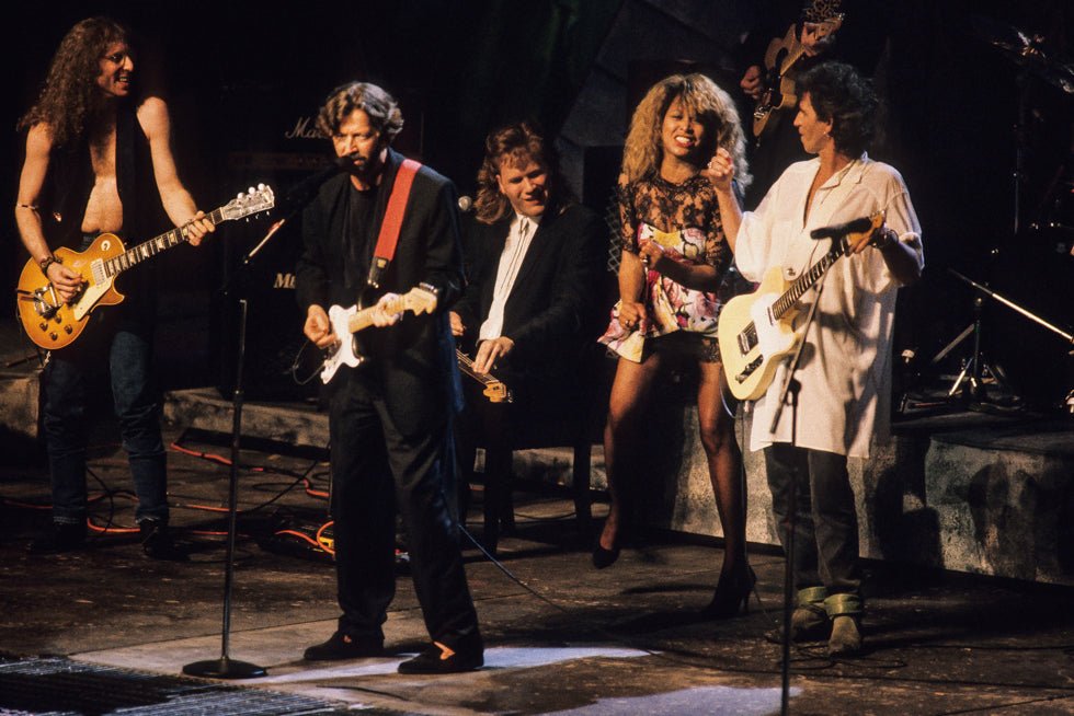 Eric Clapton, Jeff Healey, Tina Turner, Keith Richards, and Waddy Wachtel, 1989 - Morrison Hotel Gallery