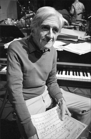 Gil Evans, at piano, with score - Morrison Hotel Gallery
