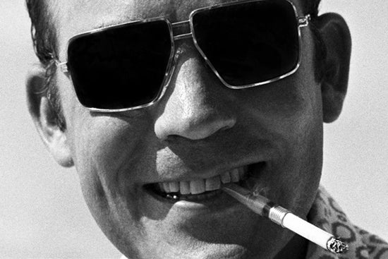 Hunter S. Thompson, Black & White Close Up, Mexico, 1974