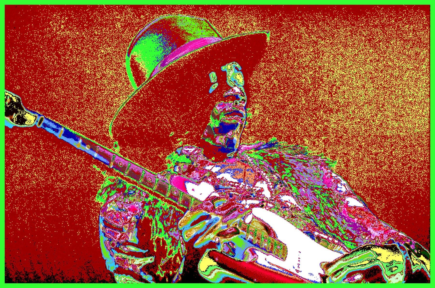 Jimi Hendrix, Pixelated Art, The Fillmore East, NYC, 1968 - Morrison Hotel Gallery