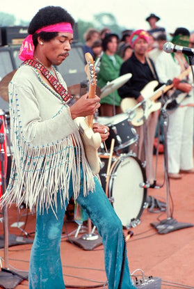 Jimi Hendrix playing The Star Spangled Banner at Woodstock, NY, 1969