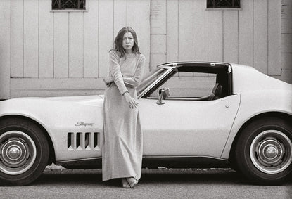 Joan Didion, In Front of a Stingray, Hollywood, 1968