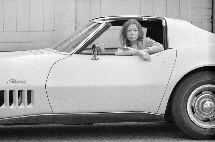 Joan Didion, Sitting inside a Stingray, Hollywood, 1968 - Morrison Hotel Gallery