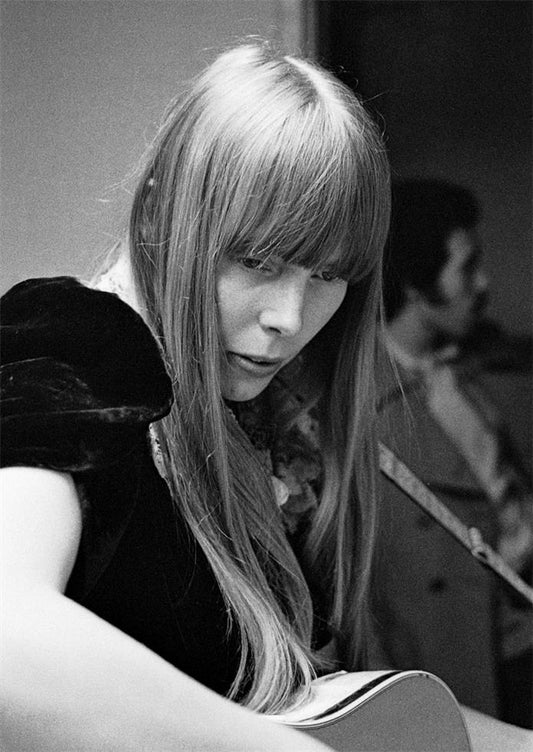 Joni Mitchell, Backstage at Brooklyn College, David Geffen in Background, April, 1969 - Morrison Hotel Gallery