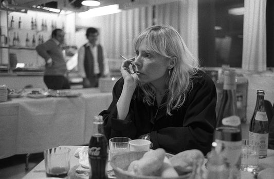 Joni Mitchell, In a Bistro in Genoa, Italy, Cover of her Refuge of the Roads DVD, May, 1983 - Morrison Hotel Gallery