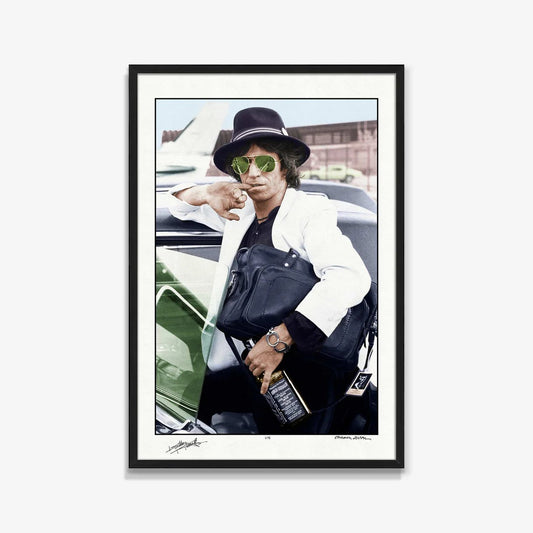 Keith Richards, Midwest Airport, 1979, Colourised & Co - signed Framed Print - Morrison Hotel Gallery