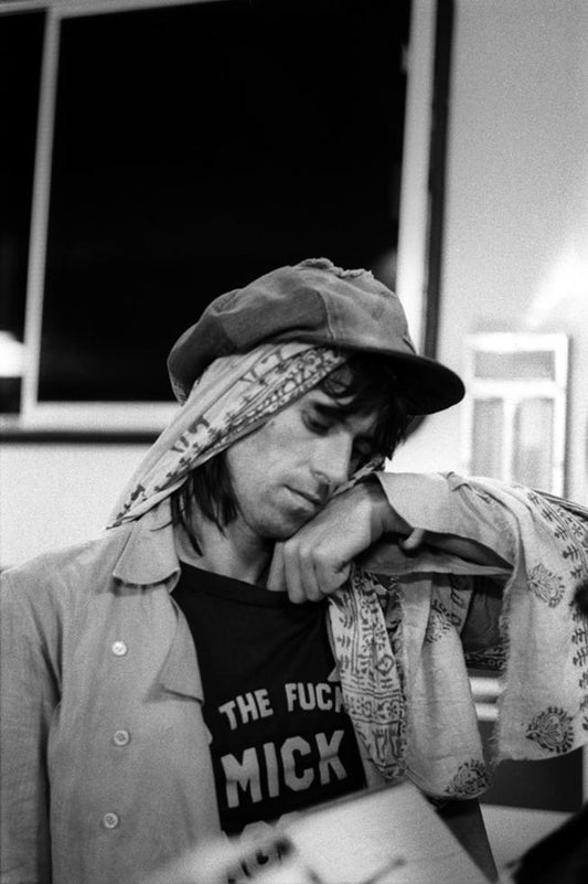 Keith Richards, The Rolling Stones, Who the F--- is Mick Jagger shirt, NYC, 1975 - Morrison Hotel Gallery