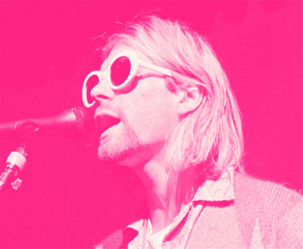 Kurt Cobain, Nirvana, Singing Pink, 1993 - Morrison Hotel Gallery