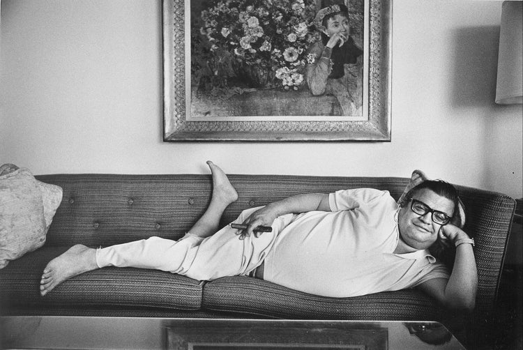 Mario Puzo, Laying on Couch Smoking a Cigar - Morrison Hotel Gallery