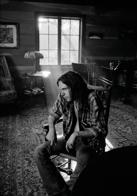 Neil Young at home with window, near Woodside, CA, 1971 - Morrison Hotel Gallery