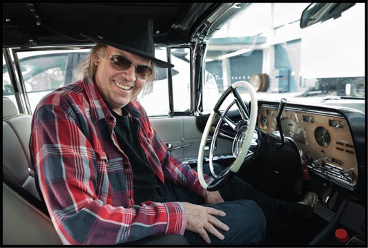 Neil Young, In Car debuting Pono Player - Morrison Hotel Gallery