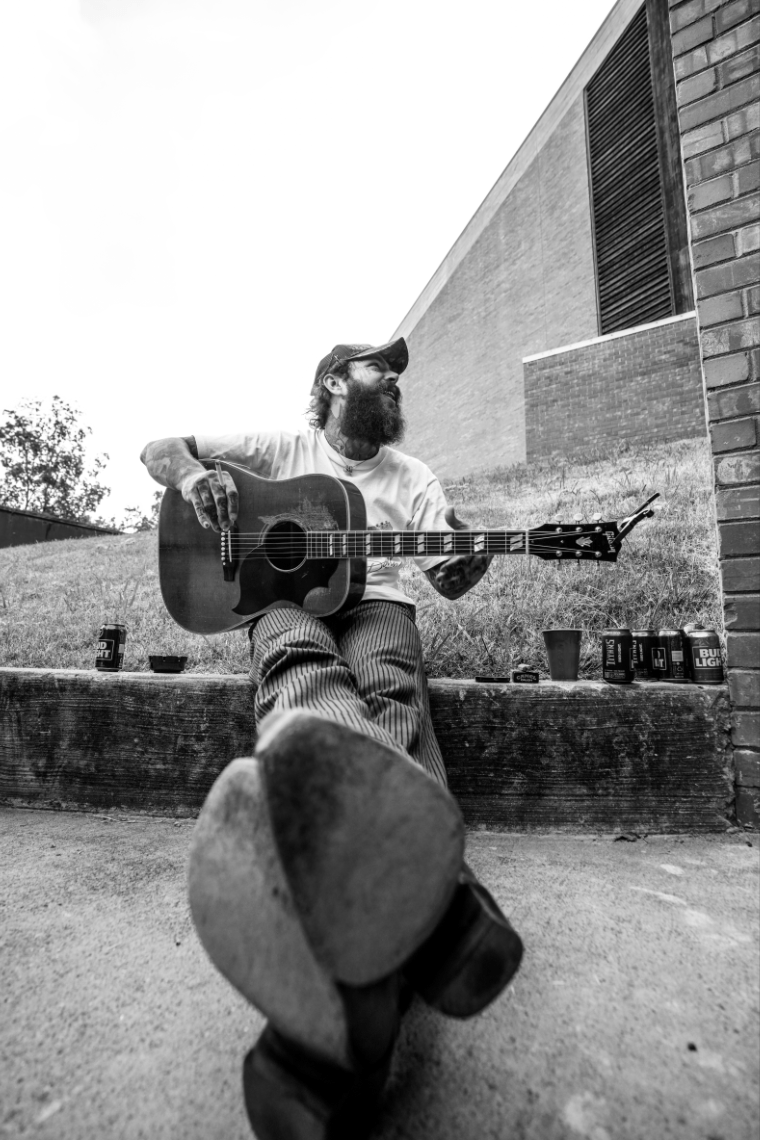 Post Malone, Sitting with Acoustic Guitar - Morrison Hotel Gallery